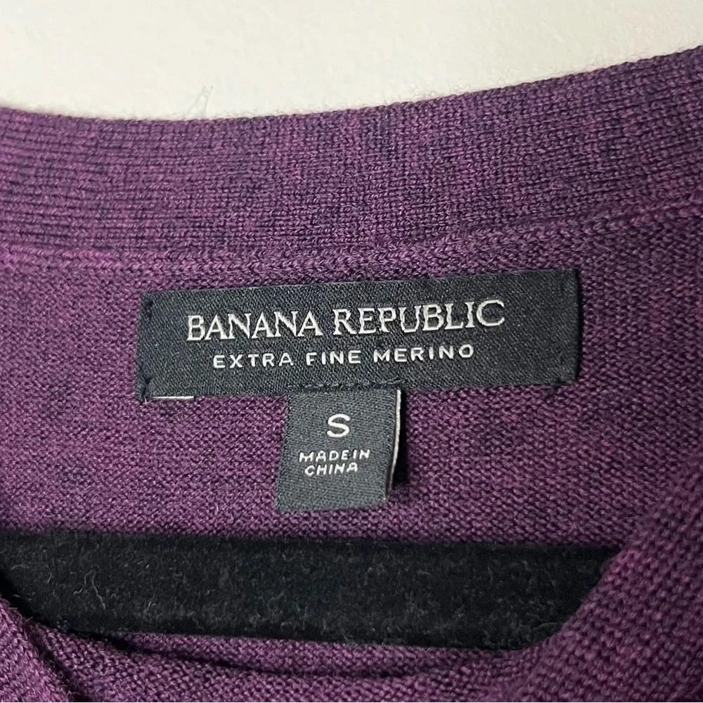 BANANA REPUBLIC Purple Extra Fine Merino Fall Winter Lagenlook Sweater